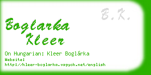 boglarka kleer business card